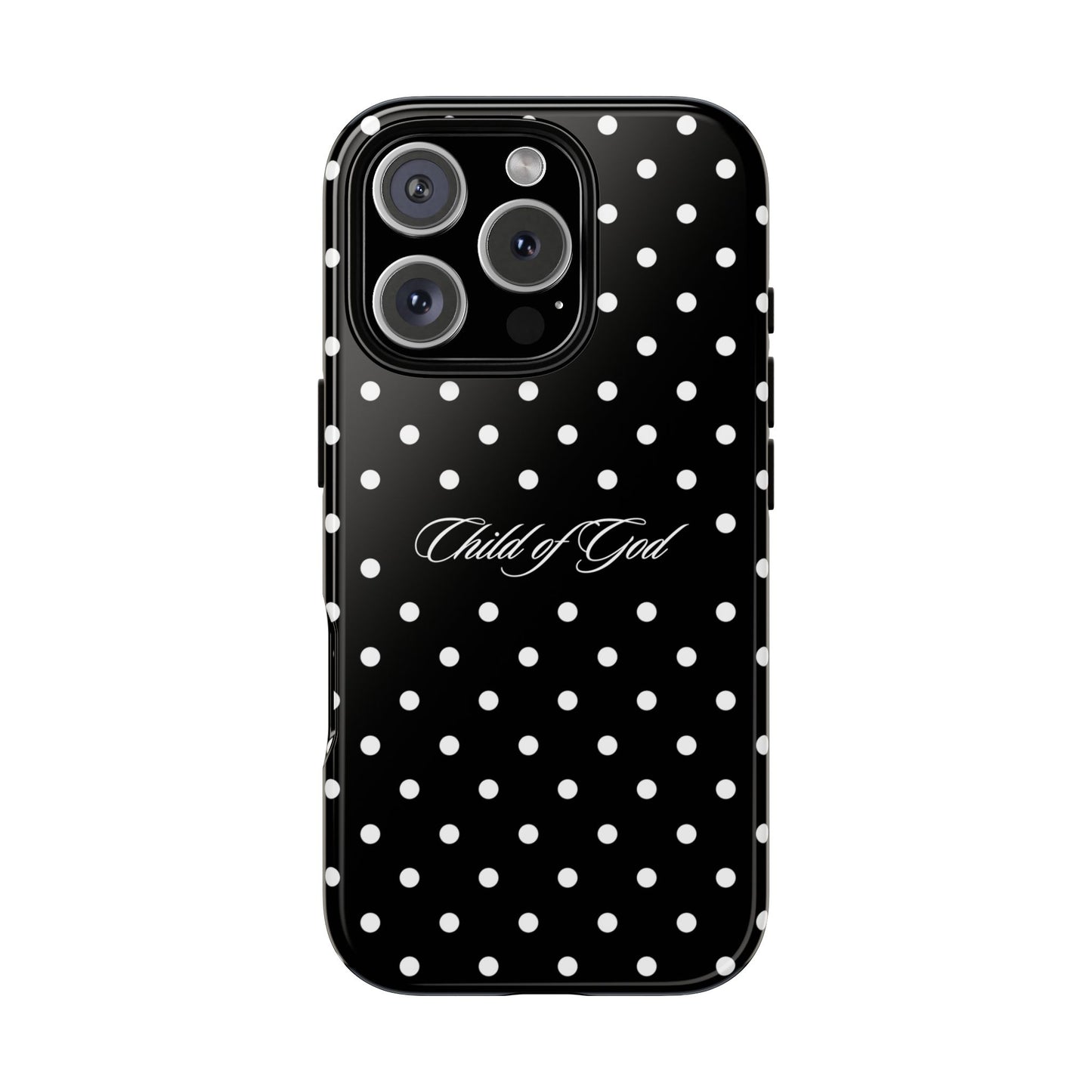 Child of God Black Polka Dot Phone Case