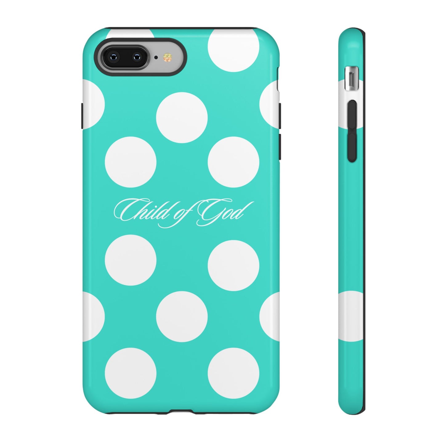 Child of God Turquoise Polka Dot Phone Case