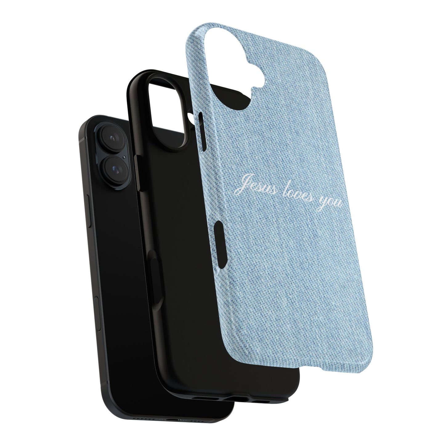 Jesus loves you Denim Phone Case