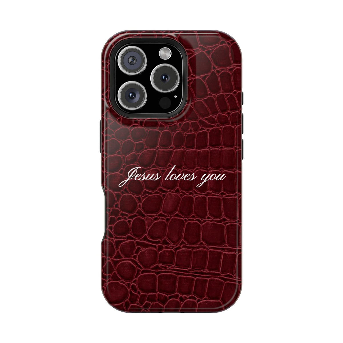 Jesus loves you Burgundy Croc MagSafe Phone Case