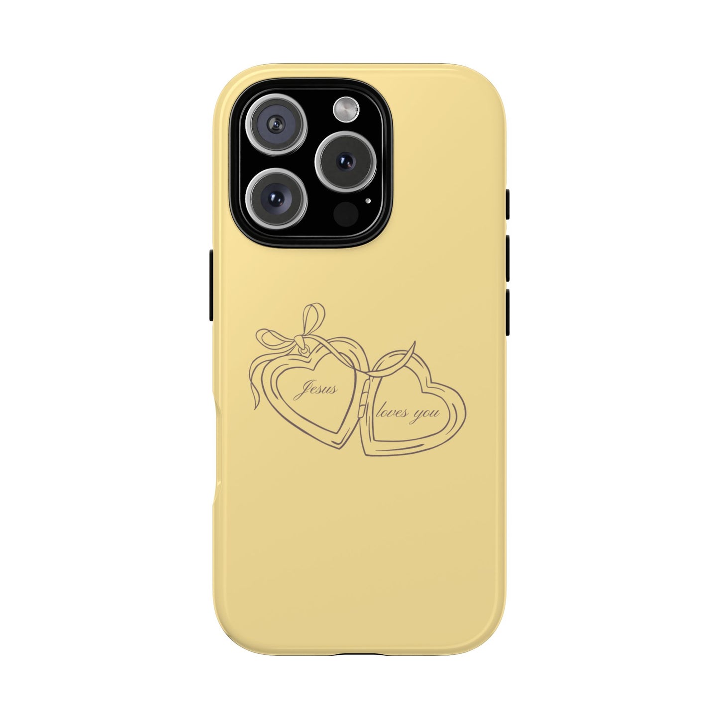 Jesus loves you Locket Butter Yellow Phone Case