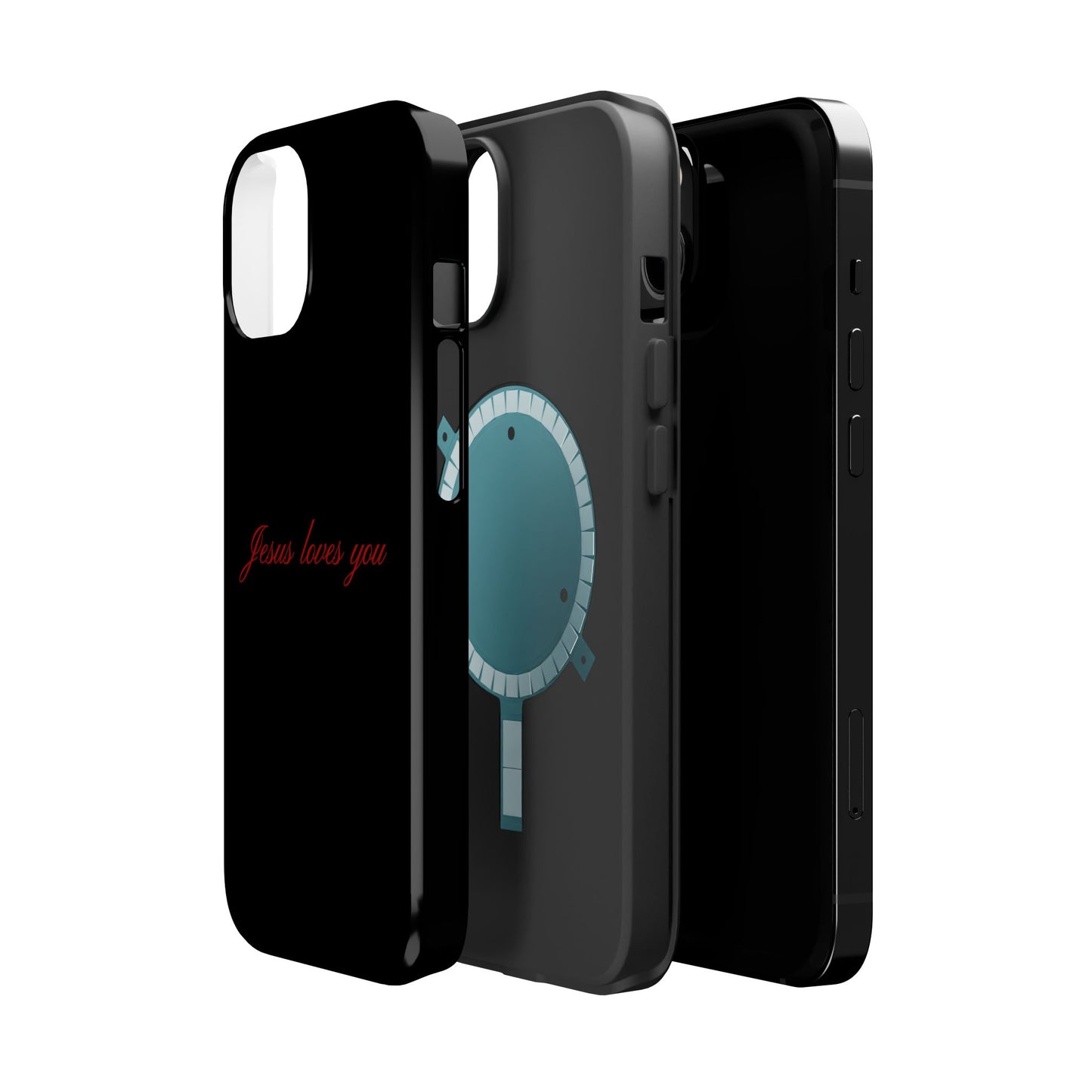 Jesus loves you Black MagSafe Phone Case