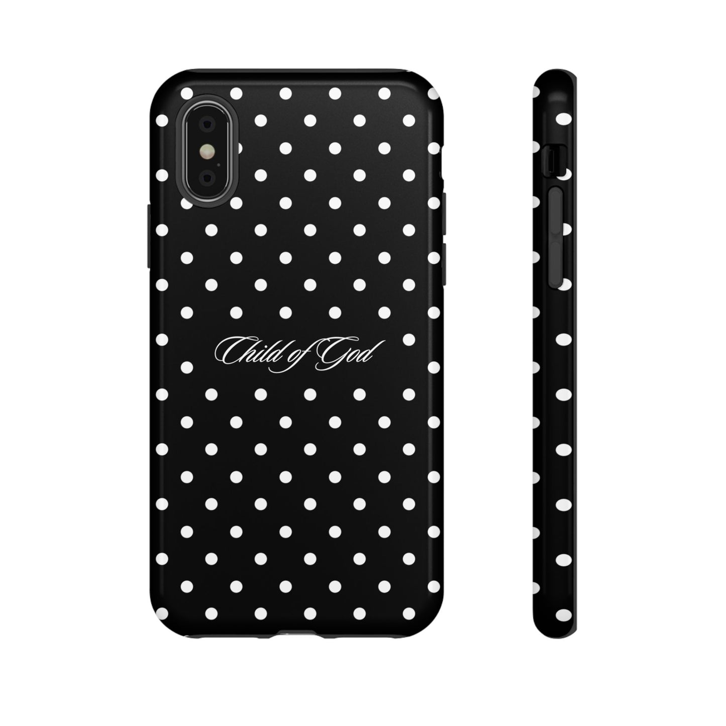 Child of God Black Polka Dot Phone Case