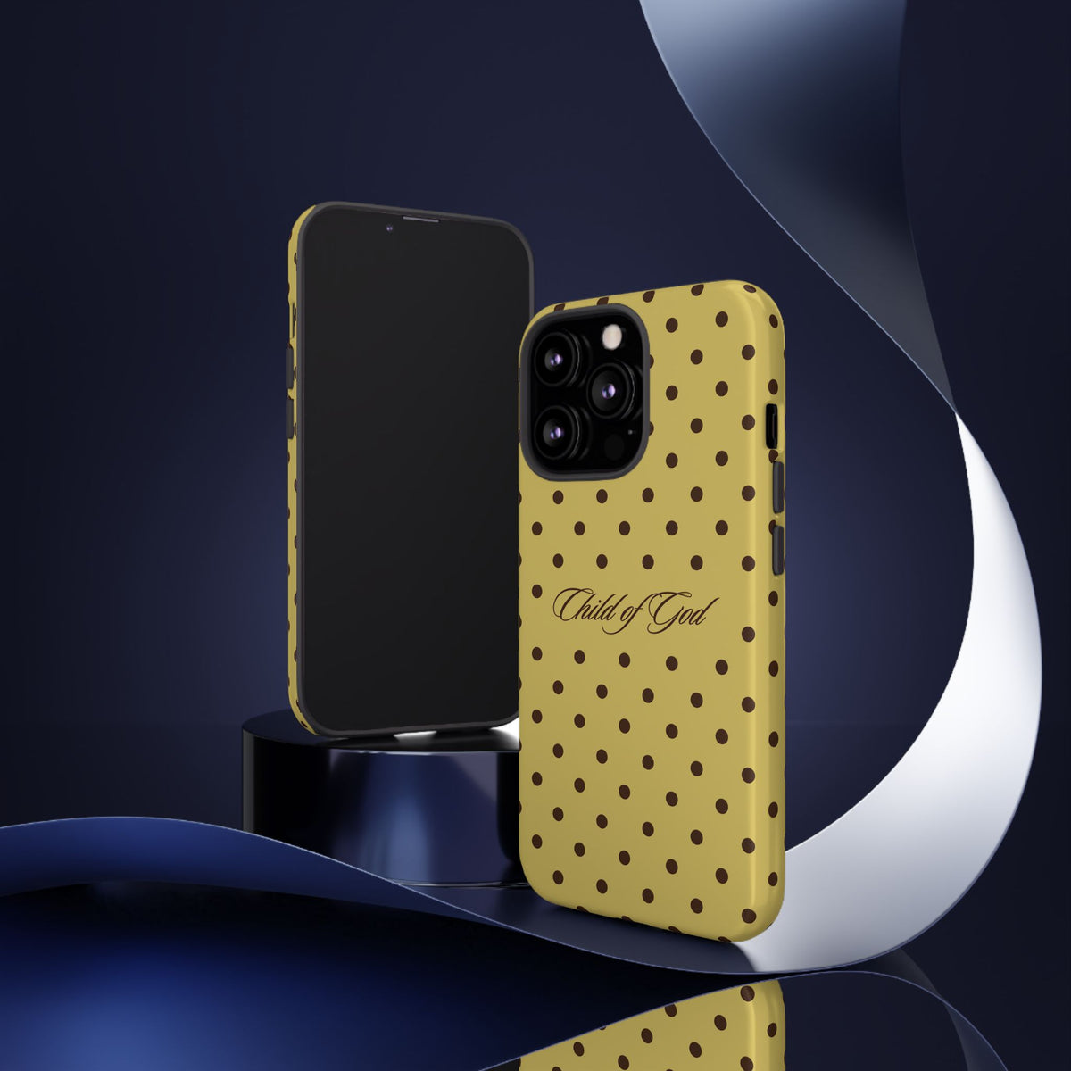Child of God Brown & Yellow Polka Dot Phone Case