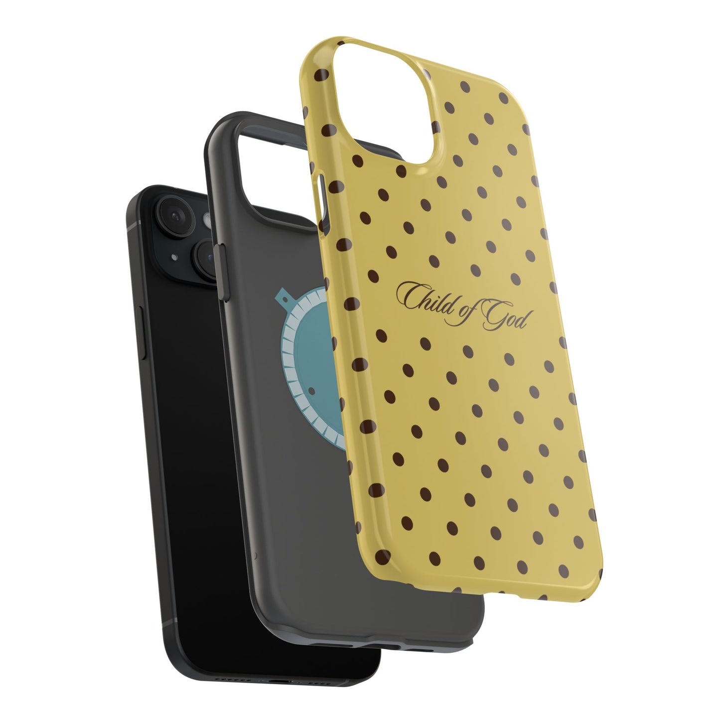 Child of God Yellow and Brown Polka Dot MagSafe Phone Case