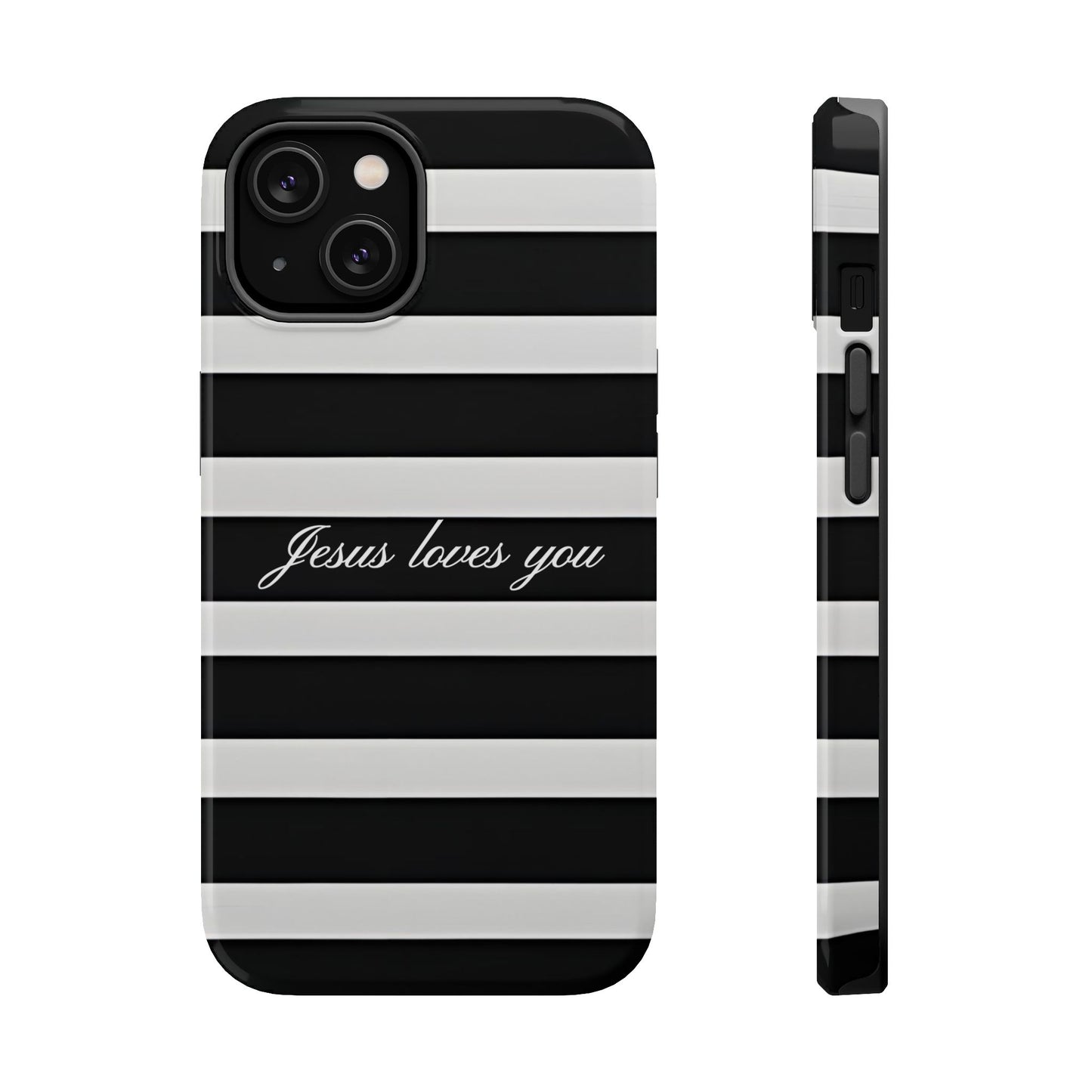 Jesus loves you Striped MagSafe Phone Case