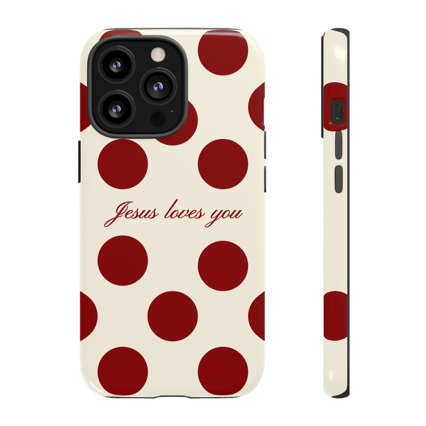 Jesus loves you Red and Créame Phone Case