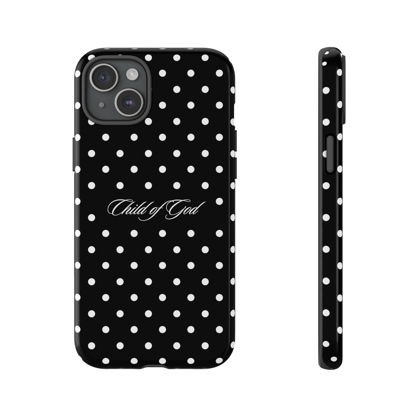 Child of God Black Polka Dot Phone Case