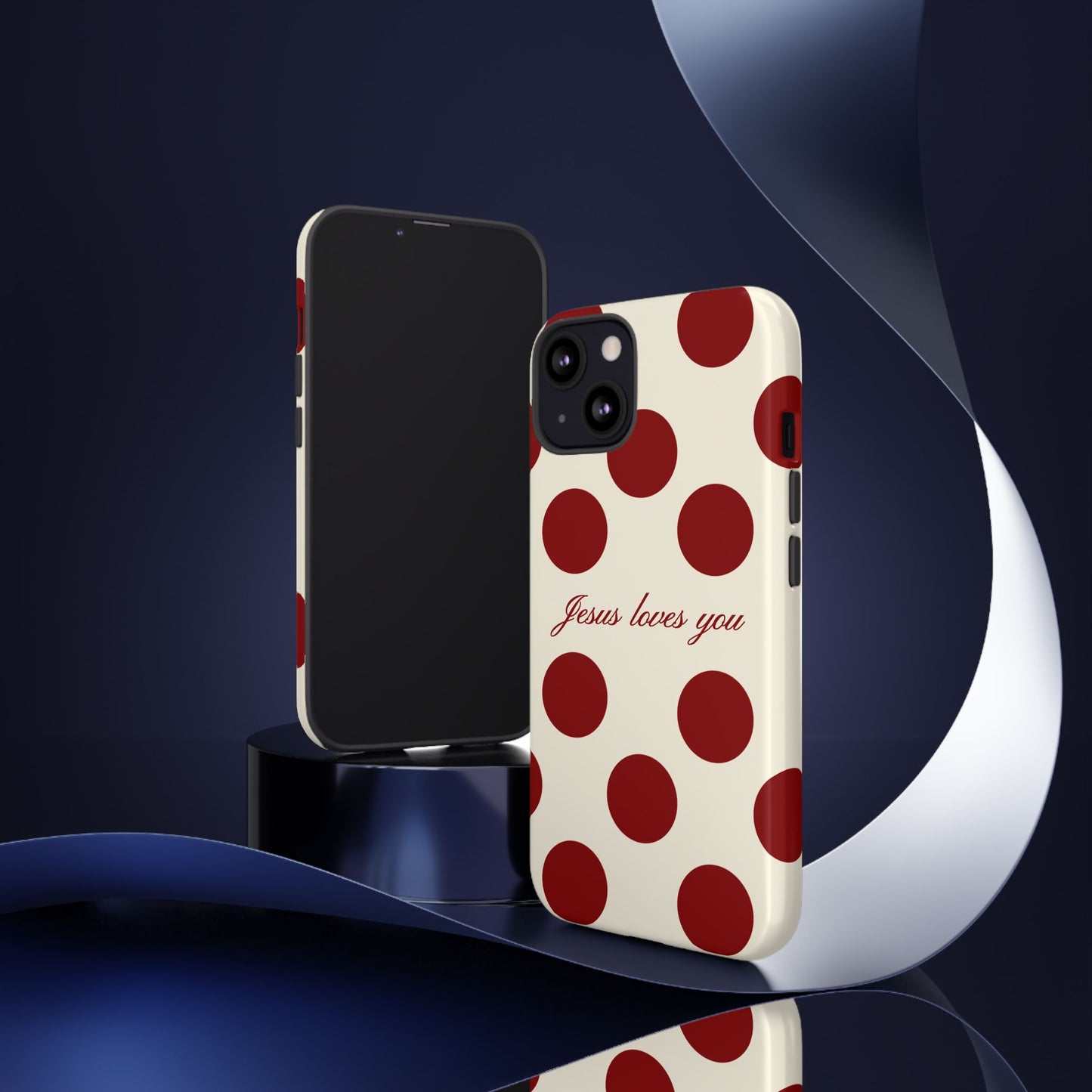 Jesus loves you Red and Créame Phone Case