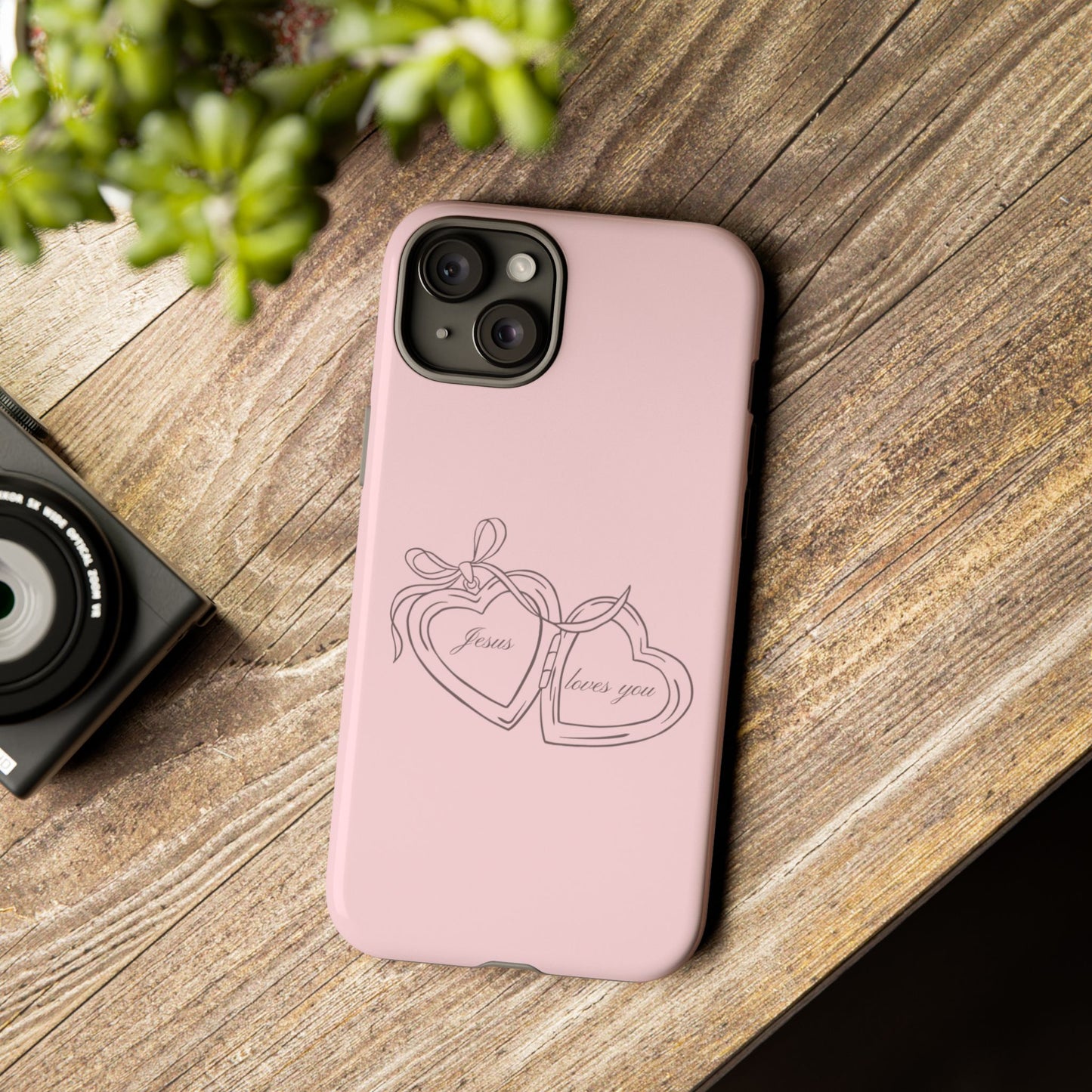 Jesus loves you Pink Locket Phone Case