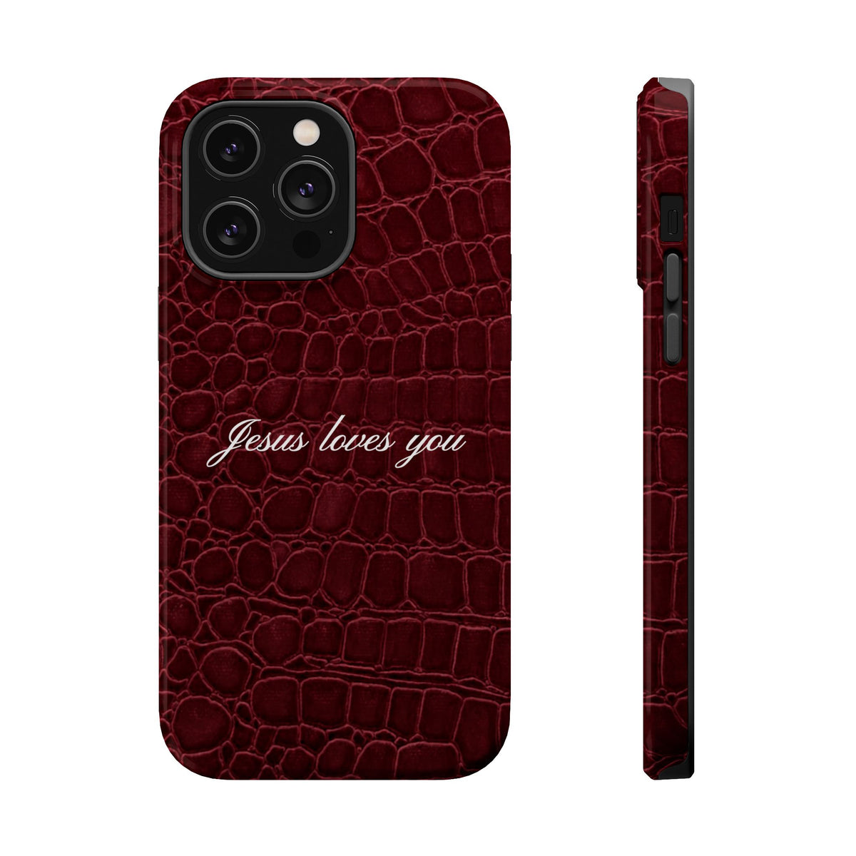 Jesus loves you Burgundy Croc MagSafe Phone Case
