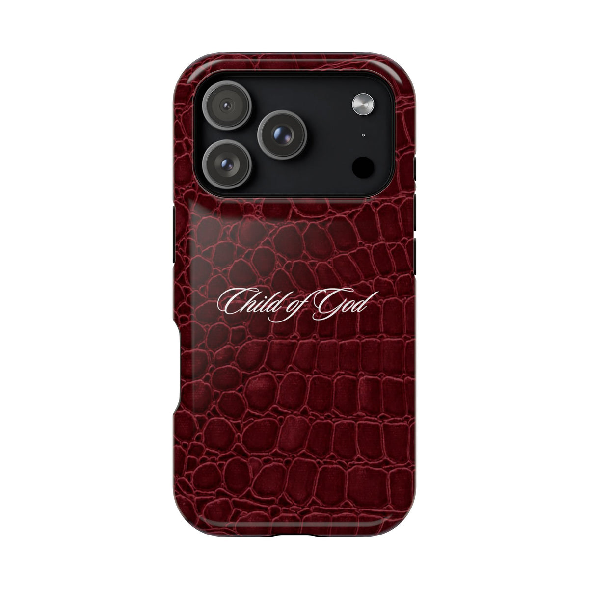 Child of God Burgundy Croc MagSafe Phone Case