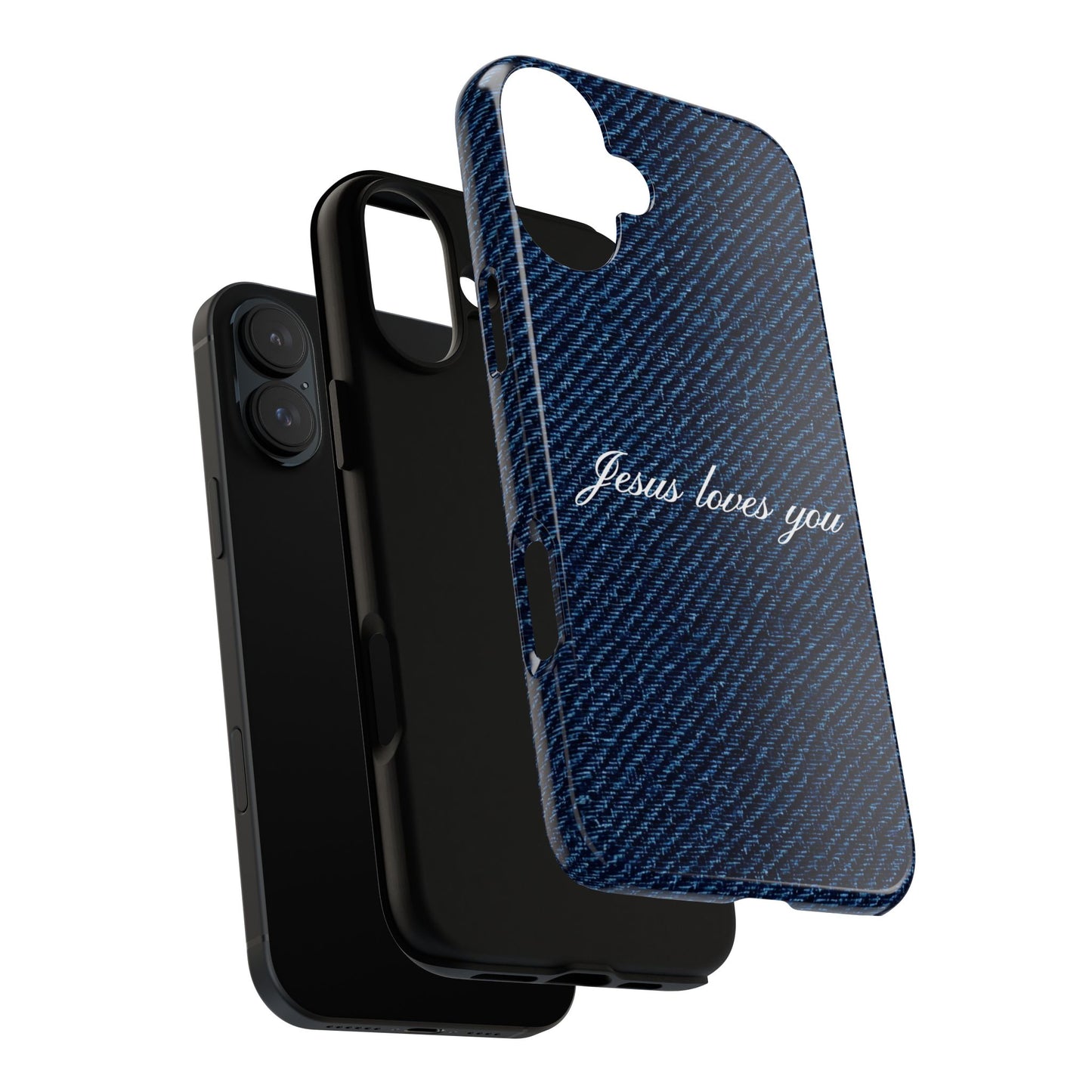 Jesus loves you Dark Denim Phone Case