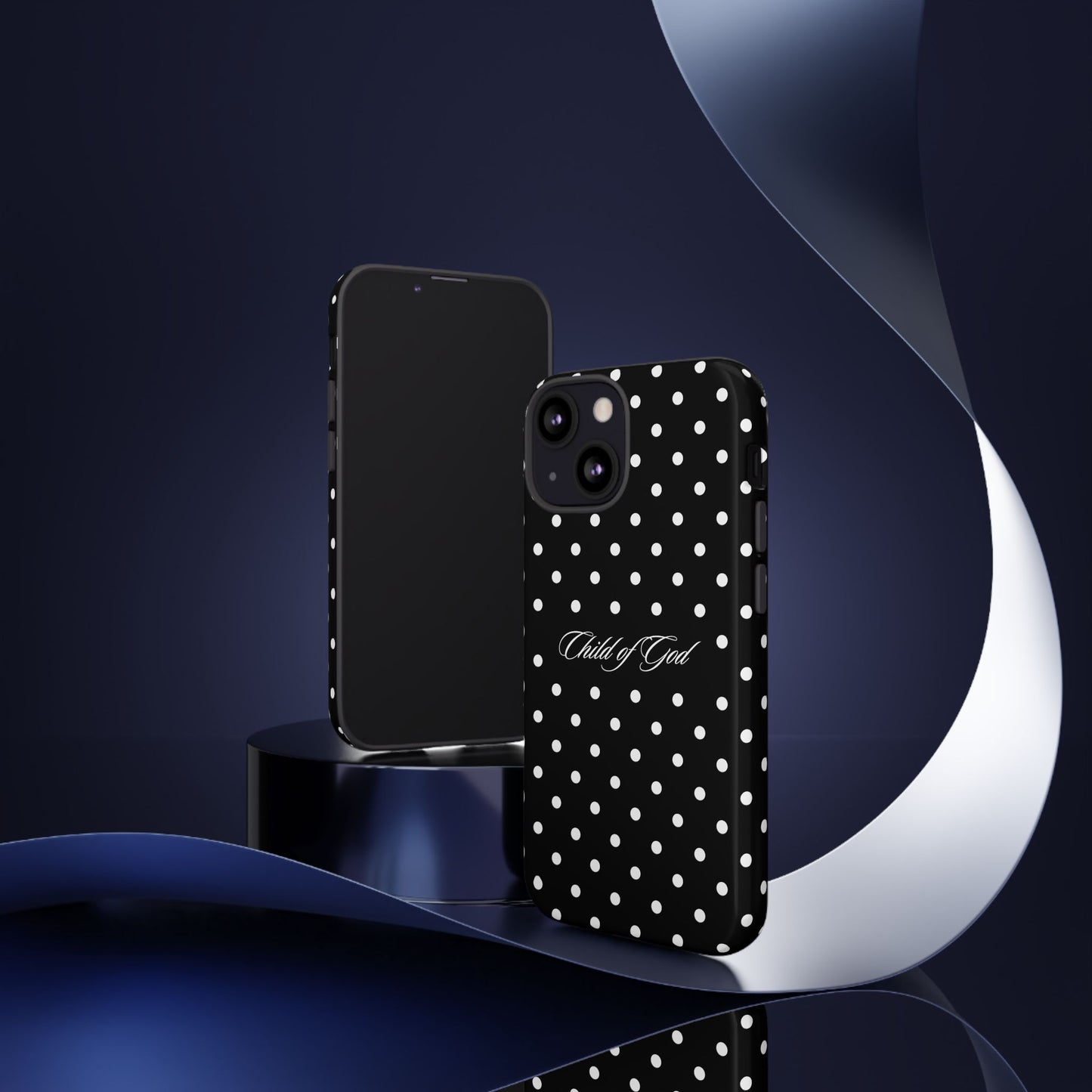 Child of God Black Polka Dot Phone Case