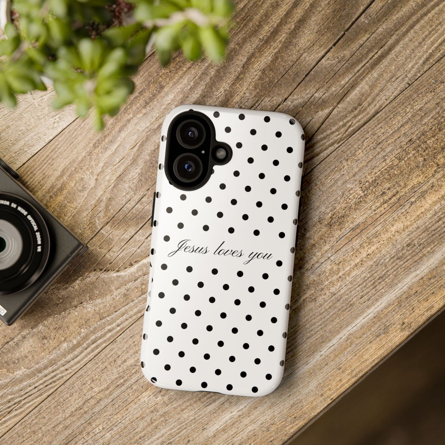 Jesus loves you Polka Dot Phone Case