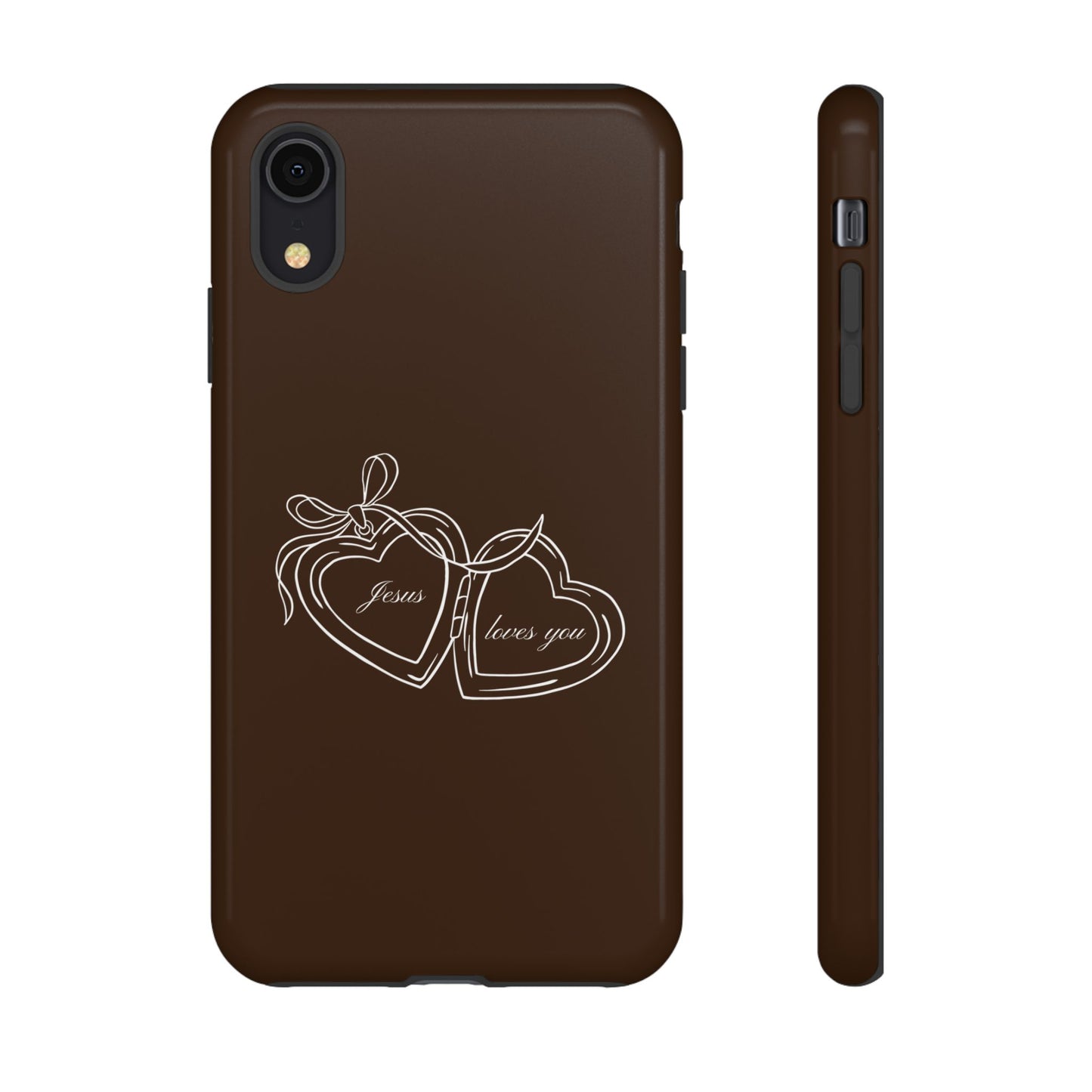 Jesus loves you Locket Espresso Phone Case