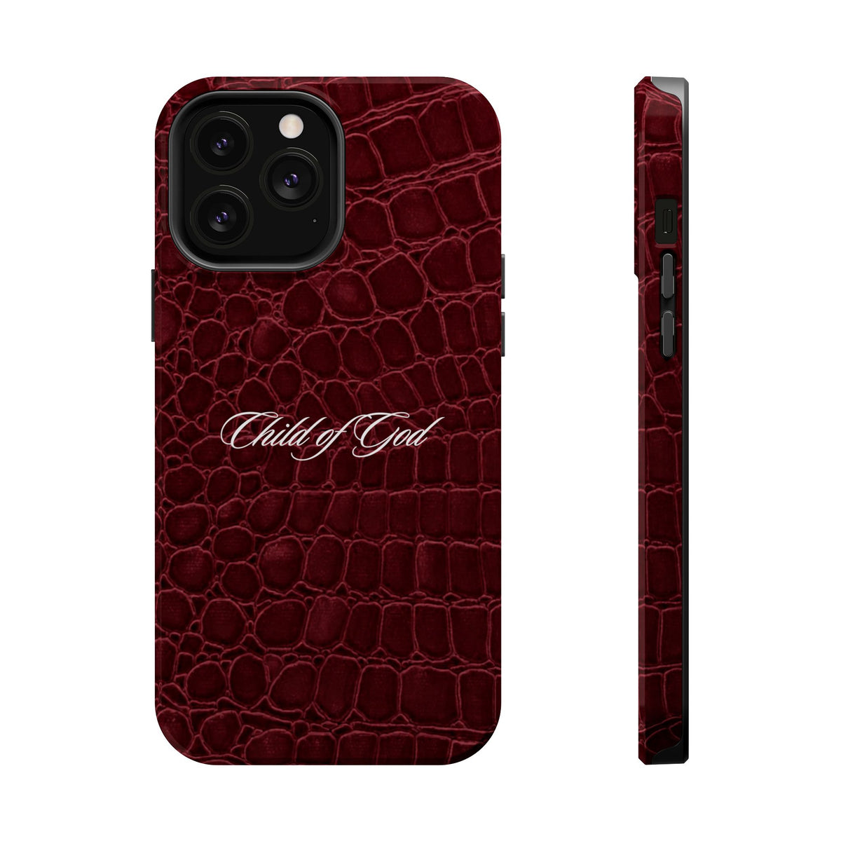 Child of God Burgundy Croc MagSafe Phone Case