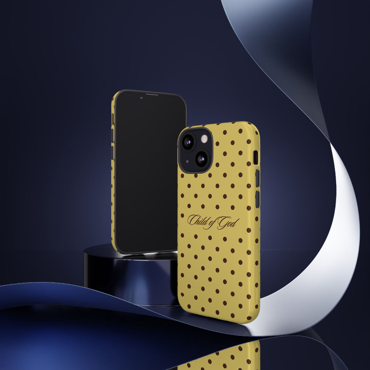 Child of God Brown & Yellow Polka Dot Phone Case