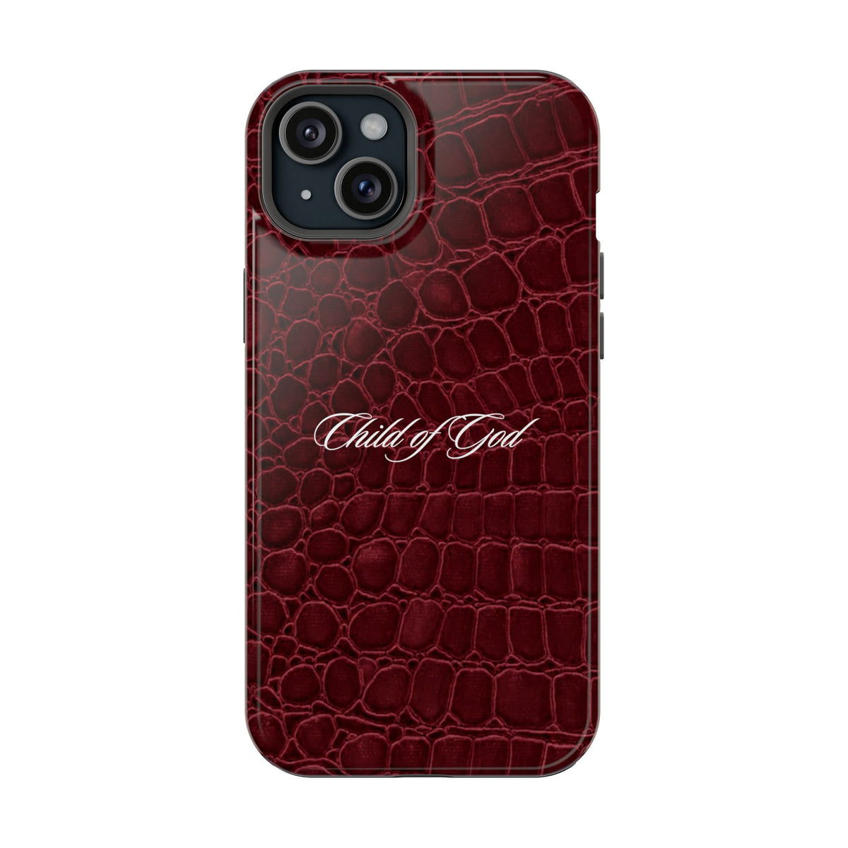 Child of God Burgundy Croc MagSafe Phone Case