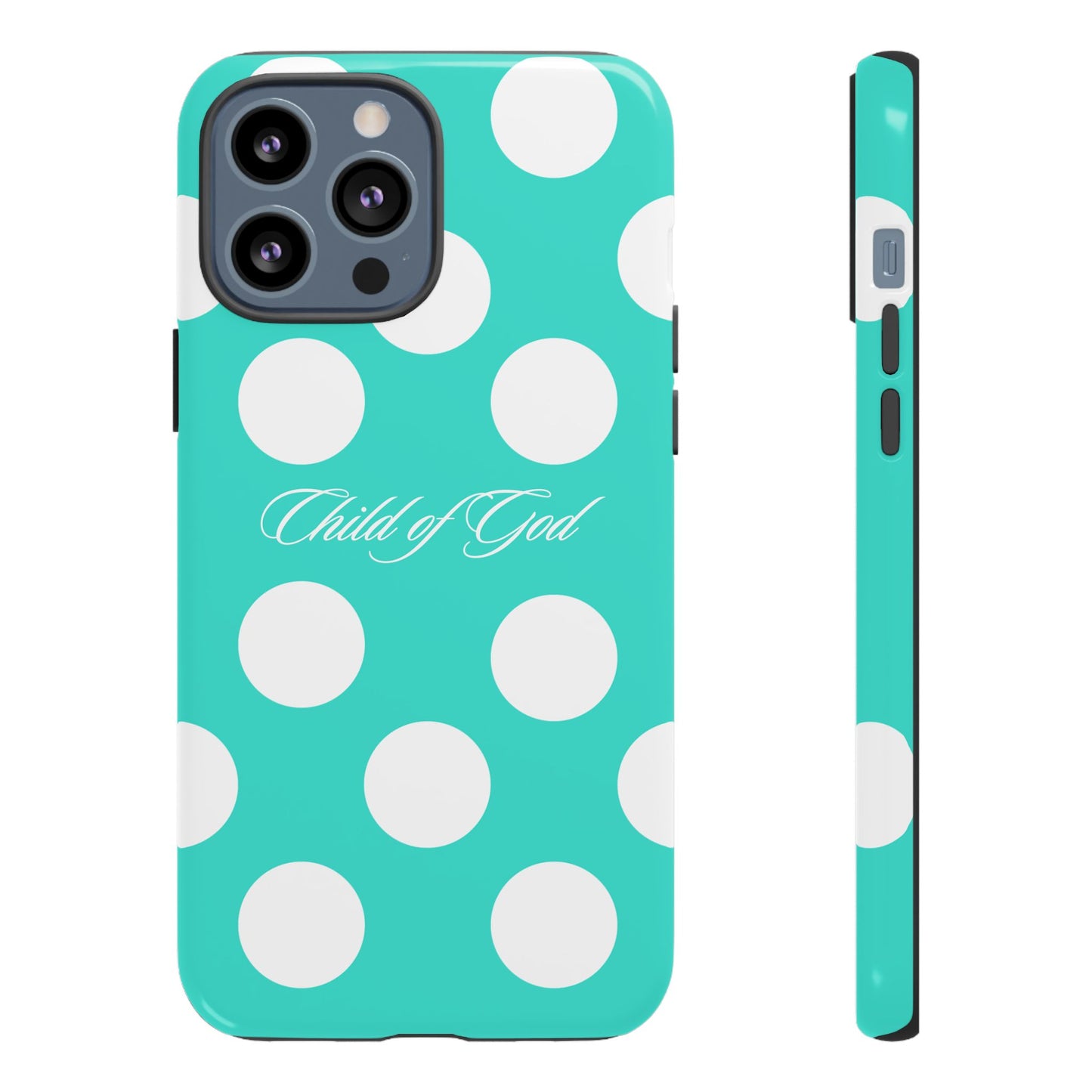 Child of God Turquoise Polka Dot Phone Case