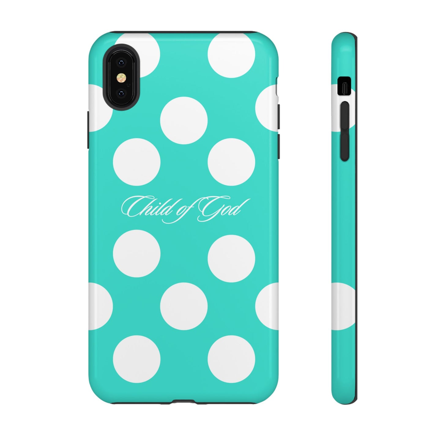 Child of God Turquoise Polka Dot Phone Case