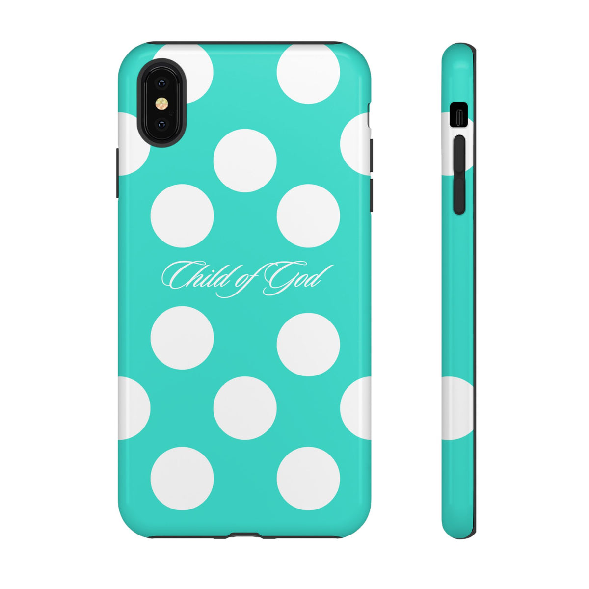 Child of God Turquoise Polka Dot Phone Case