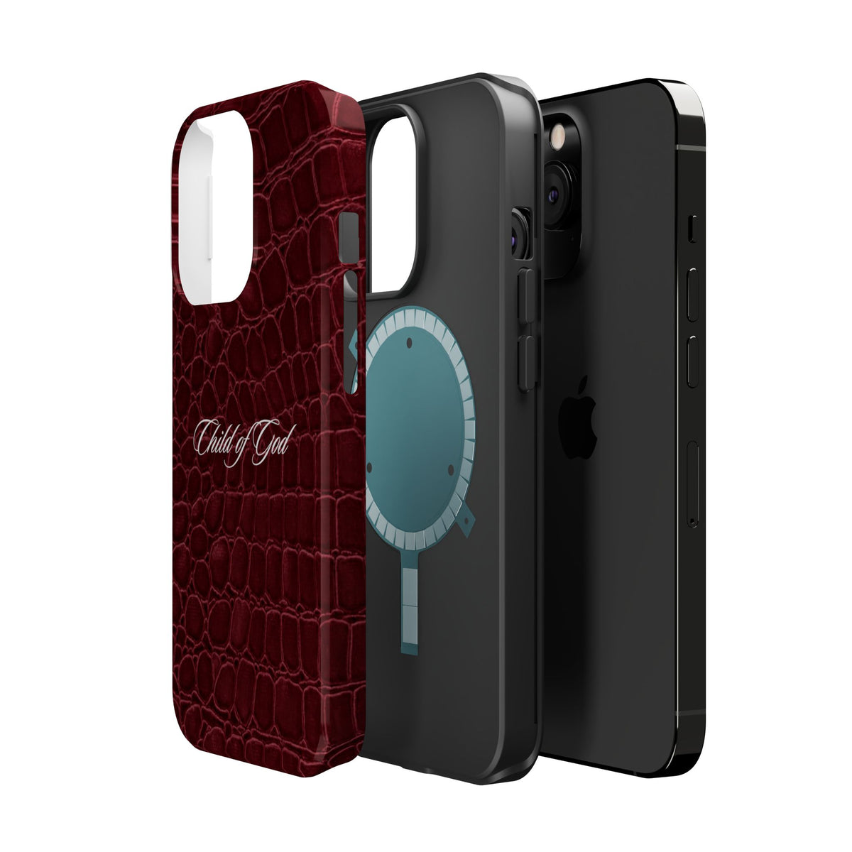 Child of God Burgundy Croc MagSafe Phone Case
