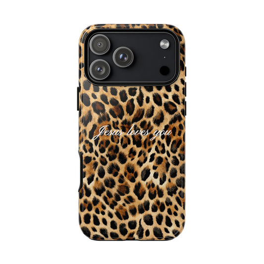 Jesus Loves You Leopard Phone Case