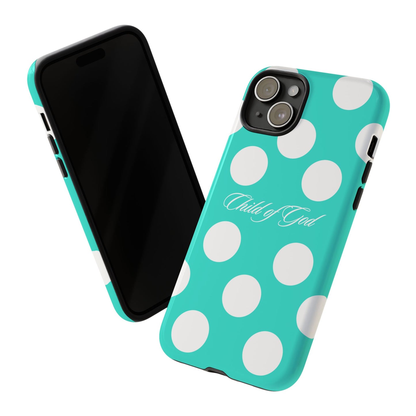 Child of God Turquoise Polka Dot Phone Case