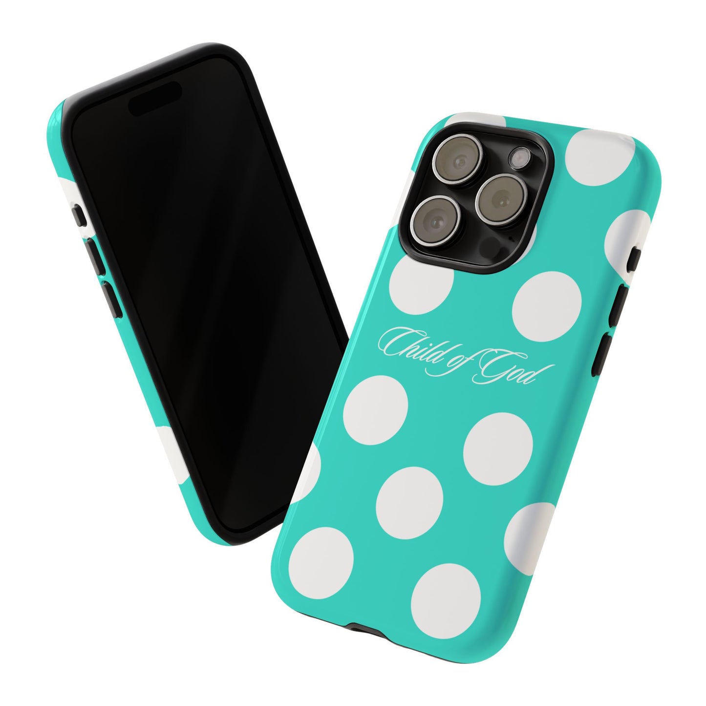 Child of God Turquoise Polka Dot Phone Case