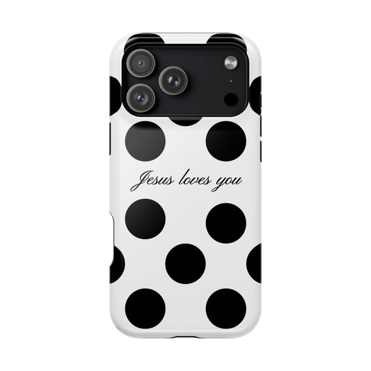 Jesus Loves You Macro Polka Dot Phone Case MagSafe