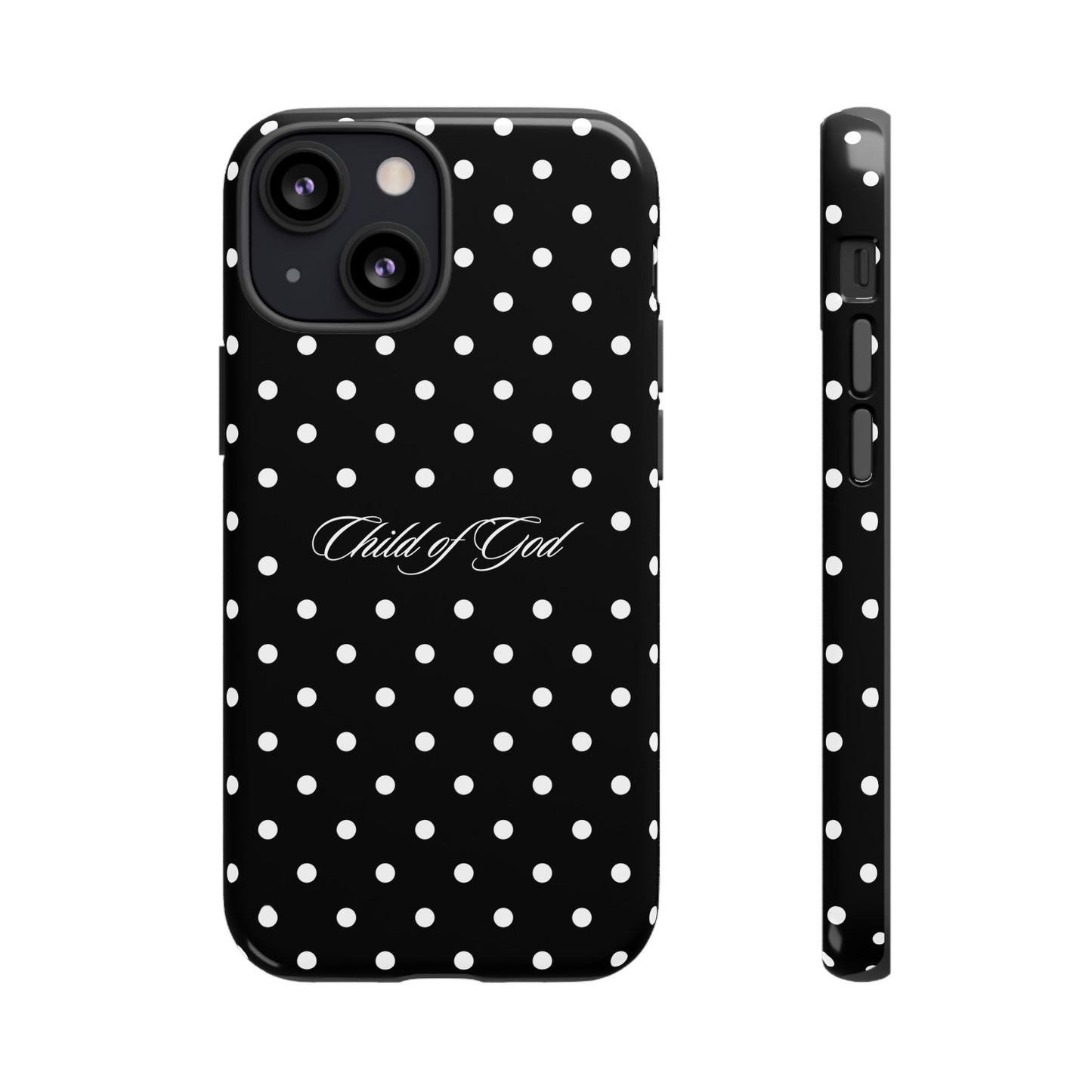 Child of God Black Polka Dot Phone Case