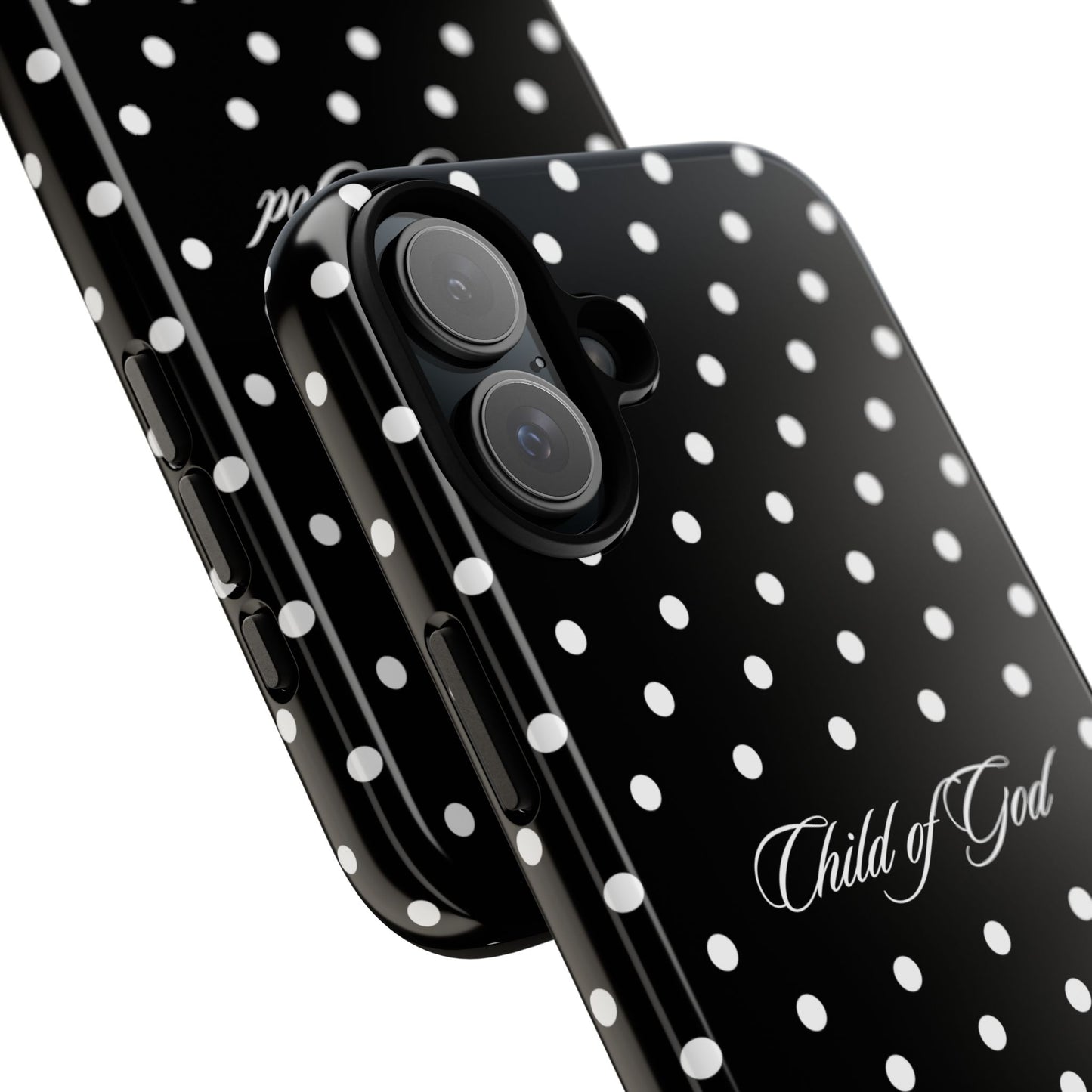 Child of God Black Polka Dot Phone Case