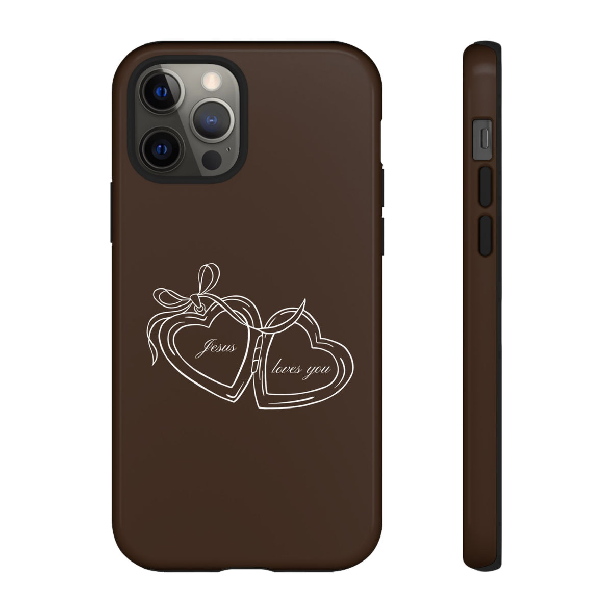 Jesus loves you Locket Espresso Phone Case