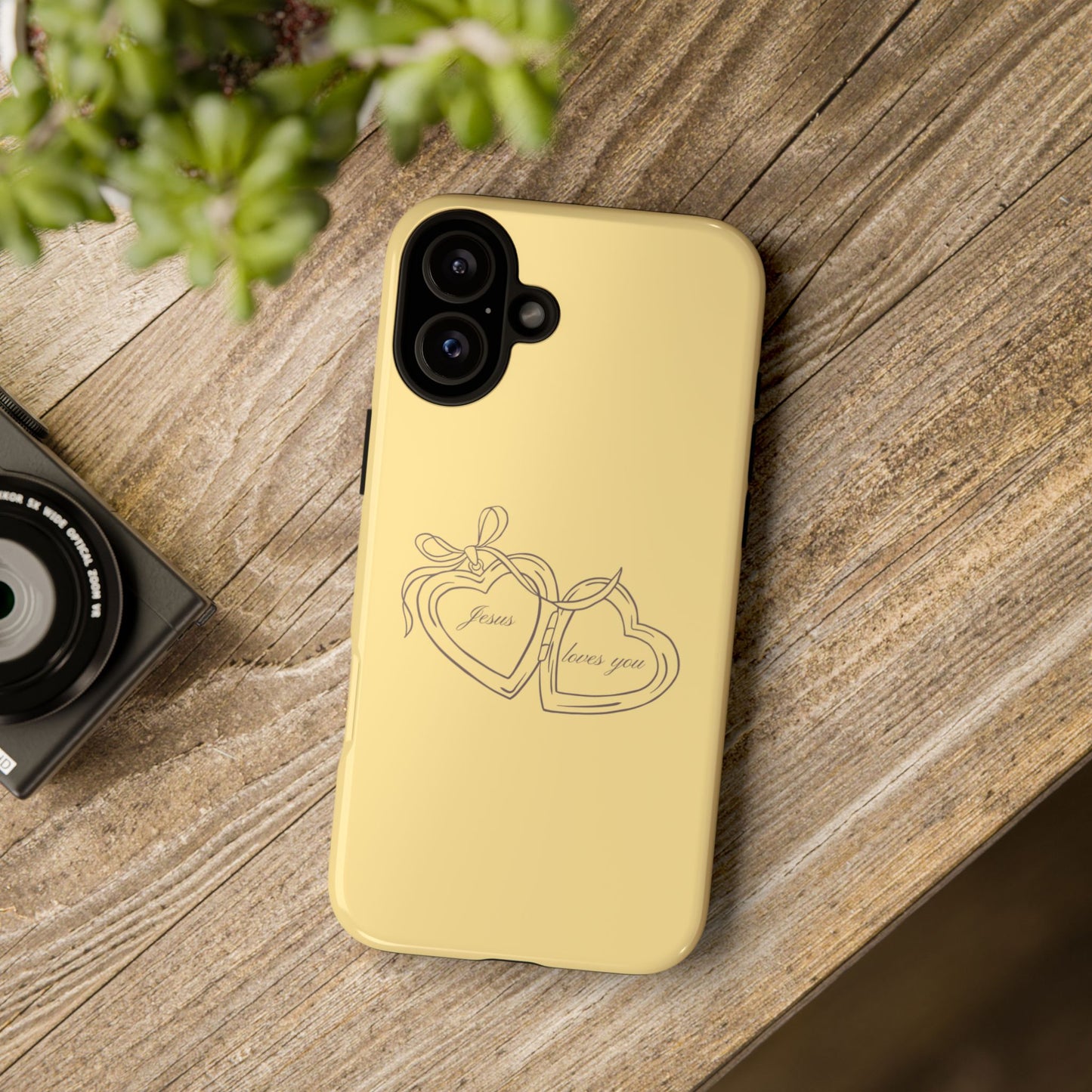 Jesus loves you Locket Butter Yellow Phone Case