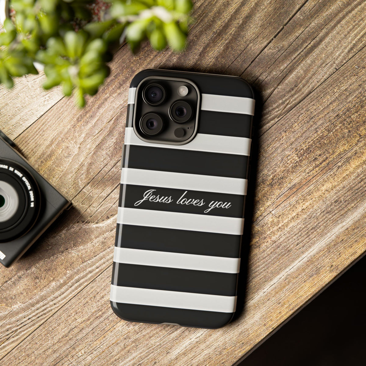 Jesus loves you Stripe Phone Case