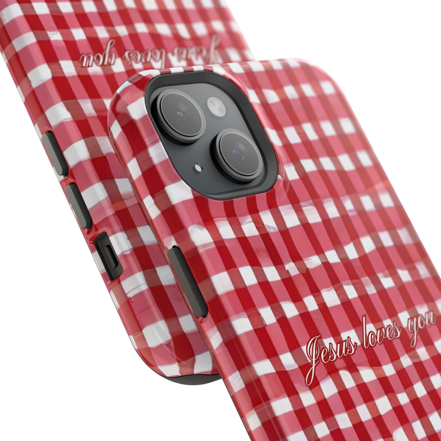 Jesus loves you Gingham MagSafe Phone Case
