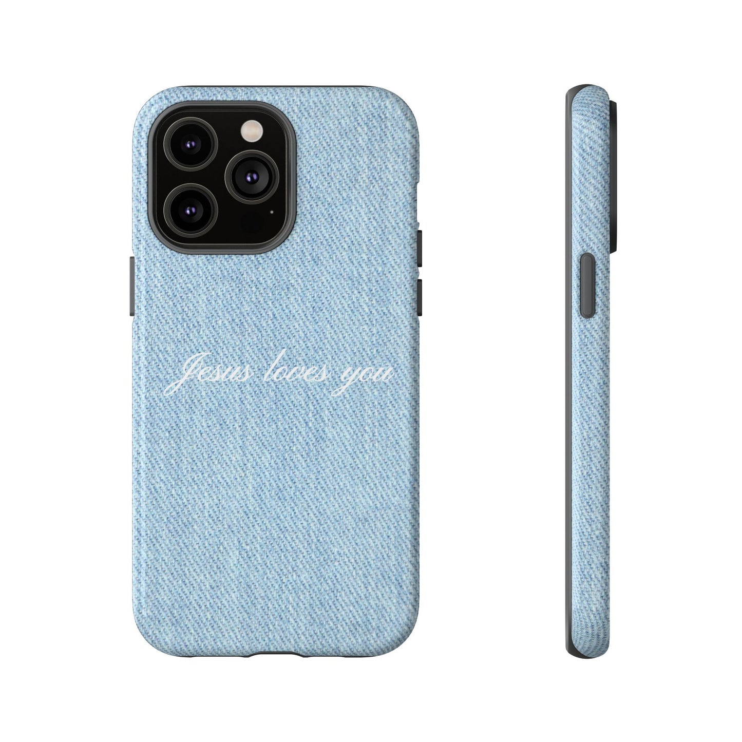 Jesus loves you Denim Phone Case