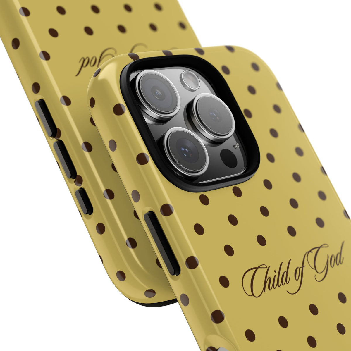 Child of God Brown & Yellow Polka Dot Phone Case