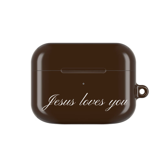Jesus loves you Espresso AirPods Case