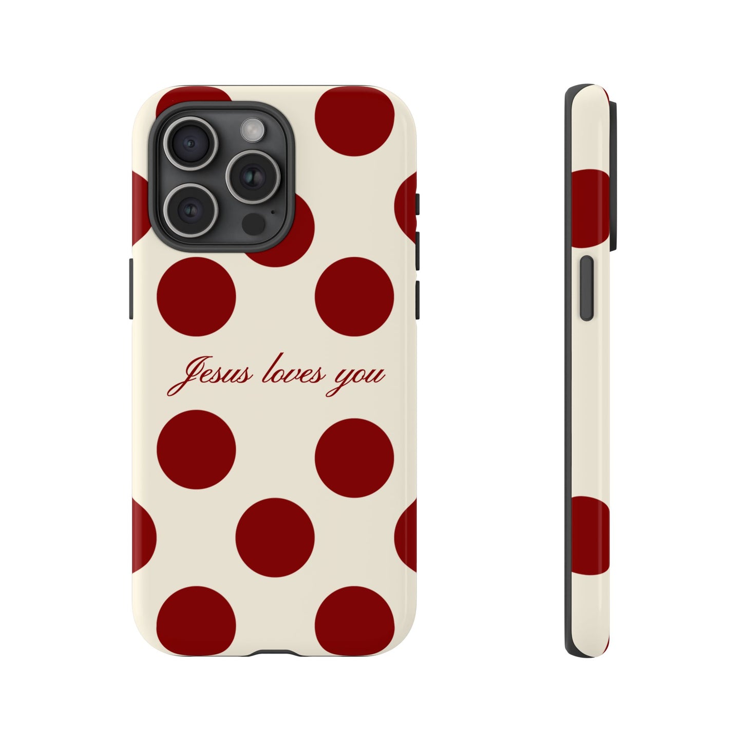 Jesus loves you Red and Créame Phone Case