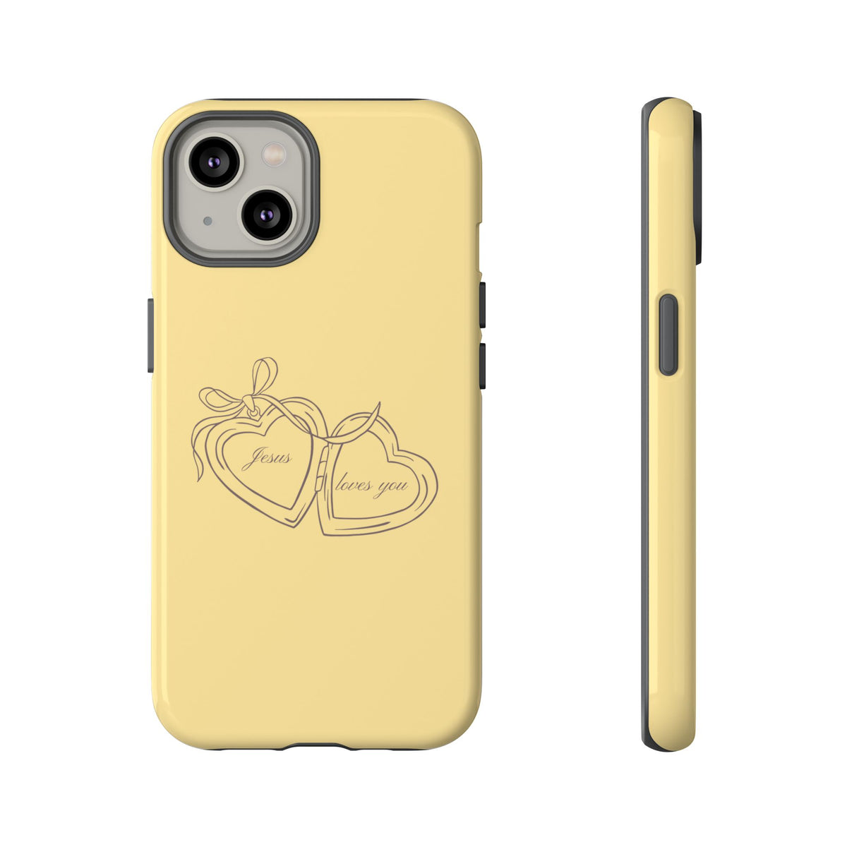 Jesus loves you Locket Butter Yellow Phone Case