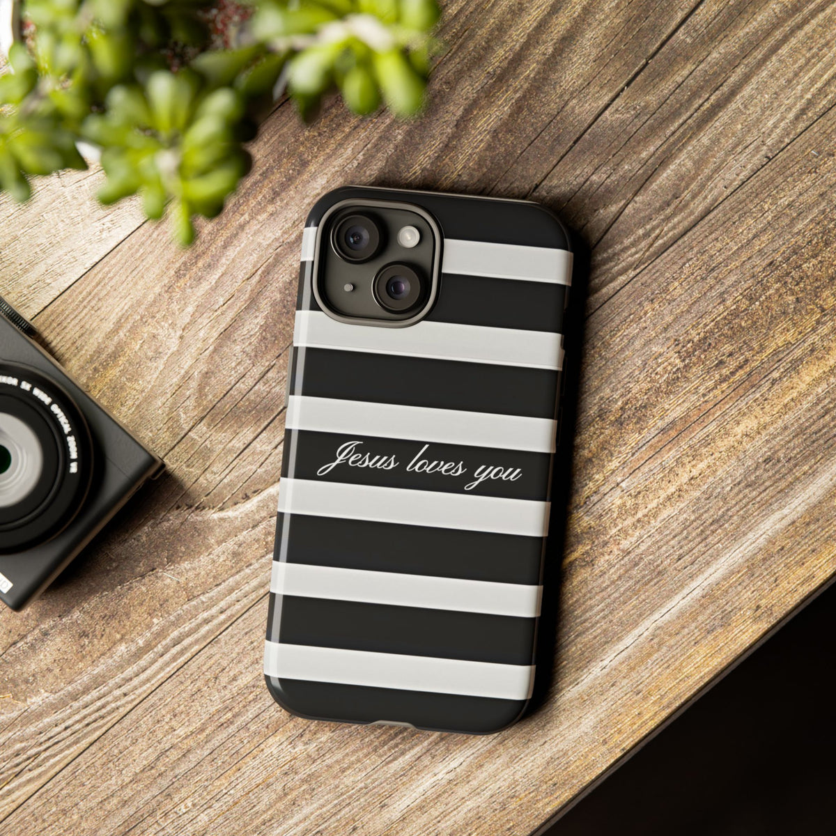 Jesus loves you Stripe Phone Case