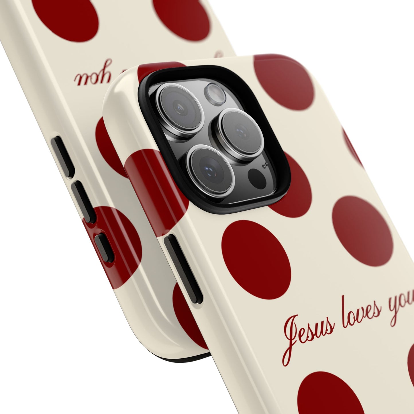 Jesus loves you Red and Créame Phone Case