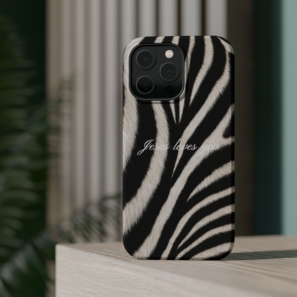 Jesus loves you Zebra MagSafe Phone Case