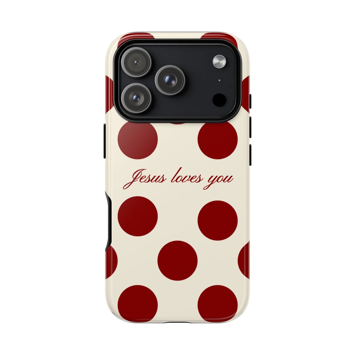 Jesus loves you Red and Créame Phone Case