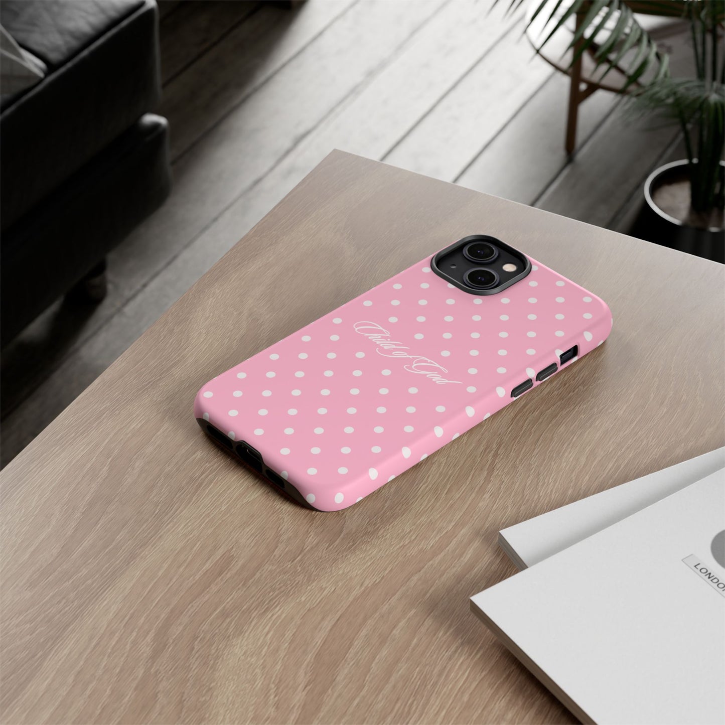 Child of God Pink Polka Dot Phone Case