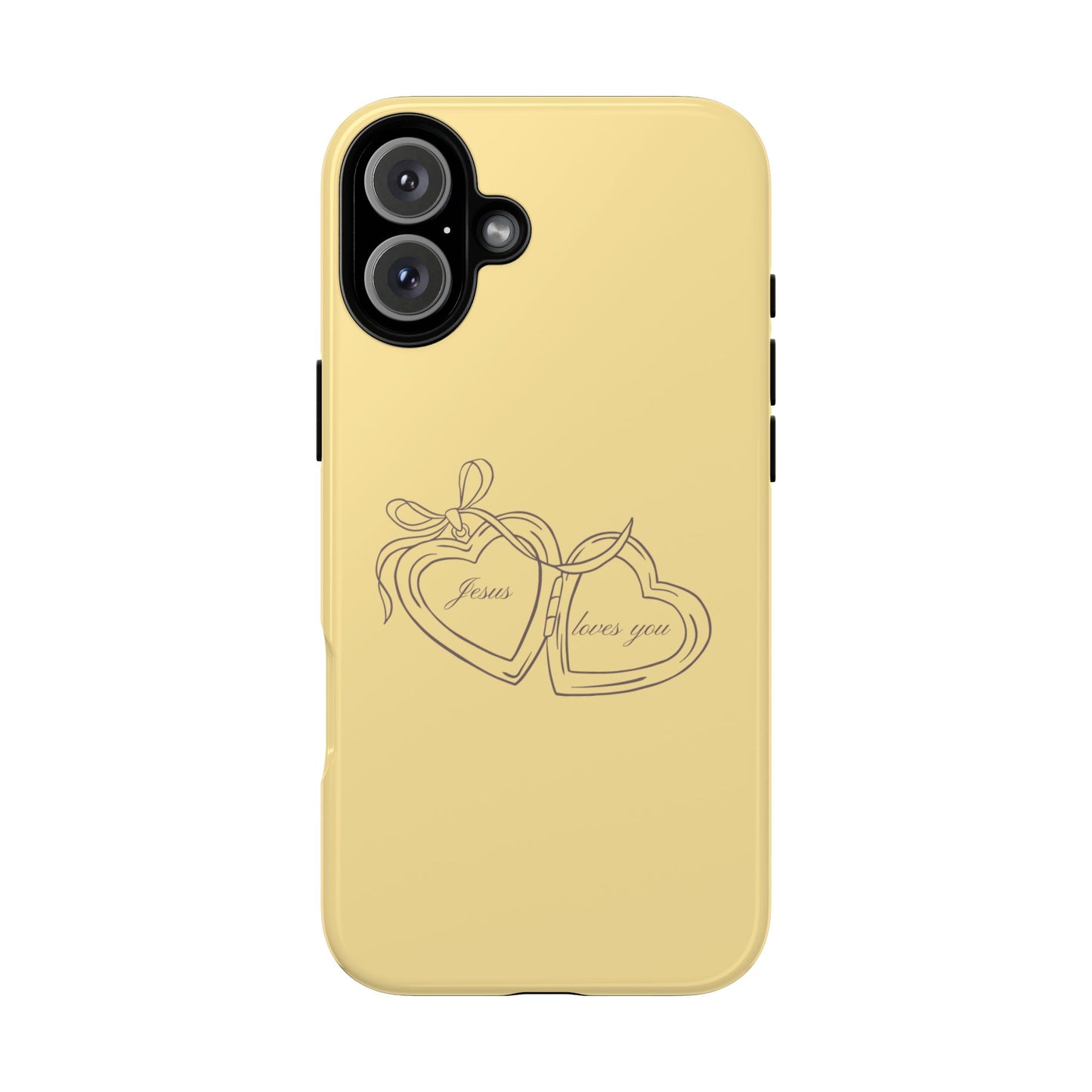 Jesus loves you Locket Butter Yellow Phone Case