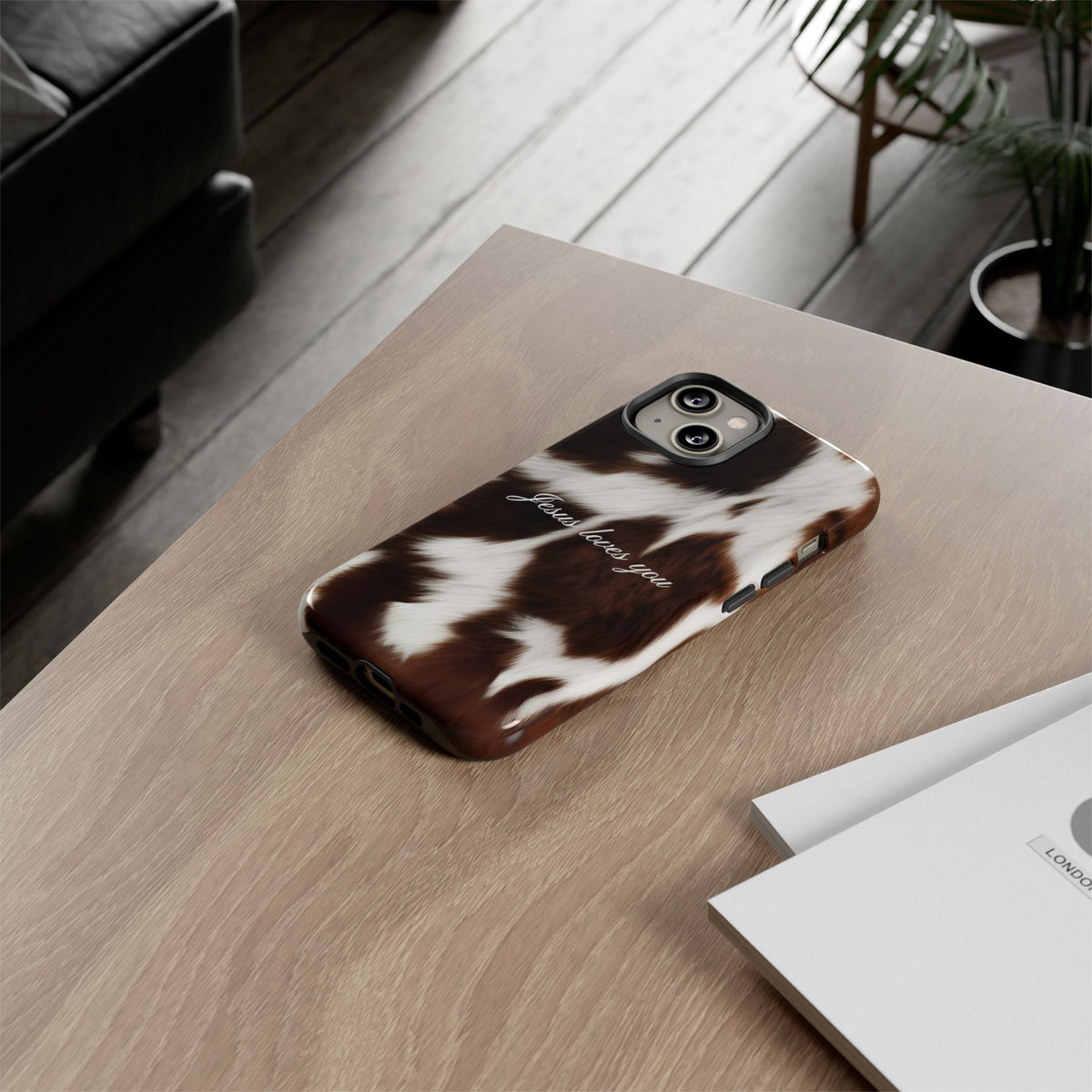 Jesus loves you Cow Phone Case