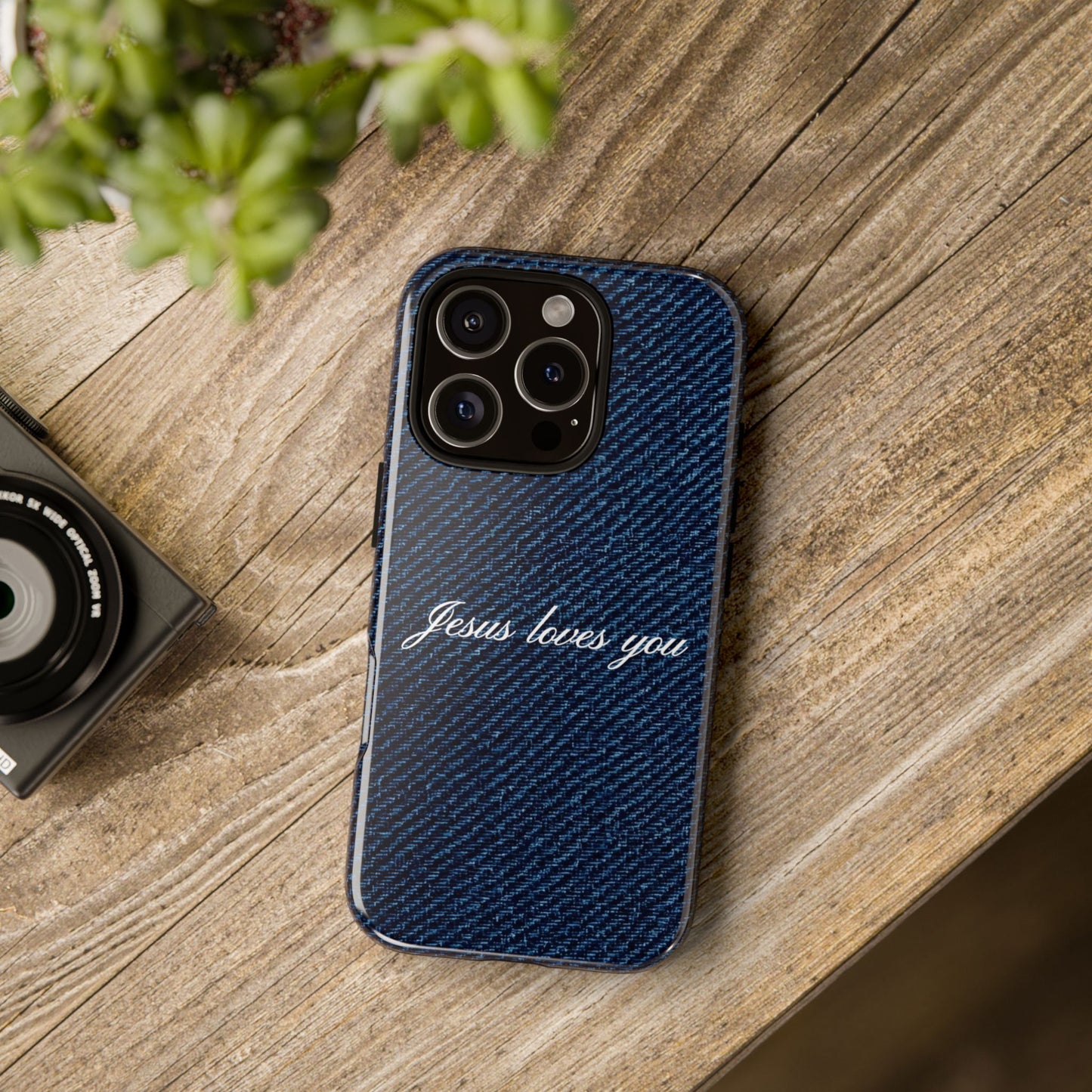 Jesus loves you Dark Denim Phone Case